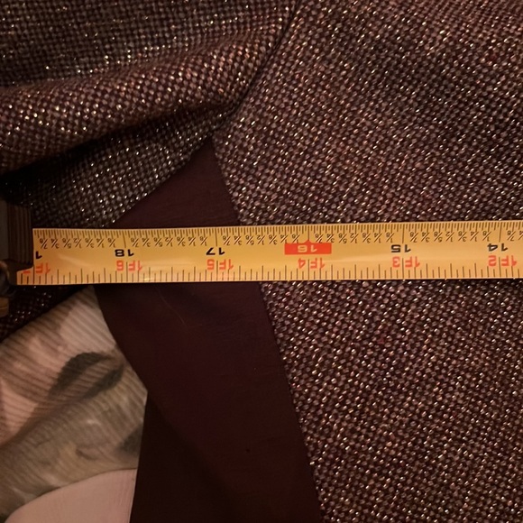 Liz Claiborne NWT sparkly gold thread/brown holiday blazer w patches szM - Picture 7 of 7